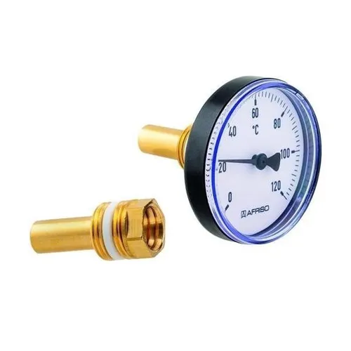 Afriso Bimetall-Thermometer BiTh 63 K 0/120C 100mm G1/2B ax Kl.2 Kesselzubehör
