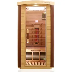 Dewello® Infrarotkabine TORONTO 102cm x 102cm - Wärmekabinen für 1 Person mit 3 regulierbaren Vollspektrumstrahlern und LED-Farblichttherapie für ein individuelles Saunaerlebnis. Ideal für Entspannung und Regeneration.