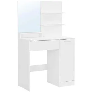 VASAGLE Schminktisch Weiß Rechteckig mit Wangen-Gestell von VASAGLE