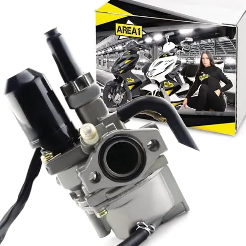Area1 Ersatz Vergaser 12mm für 50ccm 2Takt Roller - Kompatibel mit Speedfight, Elystar, Dio und mehr. Inklusive elektrischem Choke und vorabgestimmt für einfachen Einbau. Ideal für optimale Leistung Ihres Rollers!