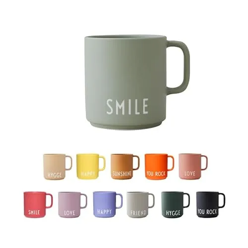 Design Letters Kaffeebecher Porzellan Grün SMILE 250 Ml in grün von DESIGN LETTERS