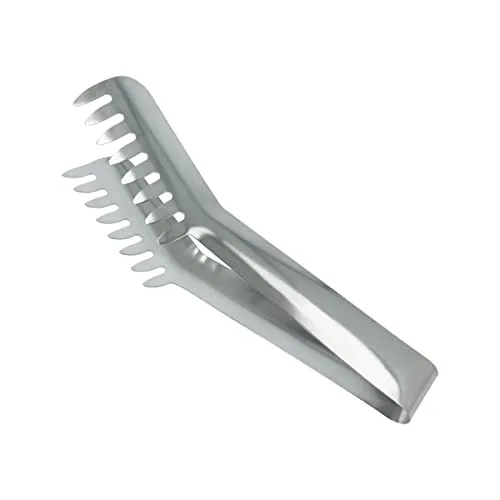 Metaltex Spaghettizange, Servierzange Edelstahl, 20cm, ergonomische Grillzange, Silber