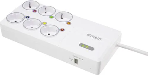 VOLTCRAFT SEM8500 Energiekosten-Messgerät - Steckdosen & Zubehör mit Funksteckdosen, Datenloggerfunktion und Smartphone-Steuerung für präzise Energiekostenanalyse und automatisiertes Schalten.
