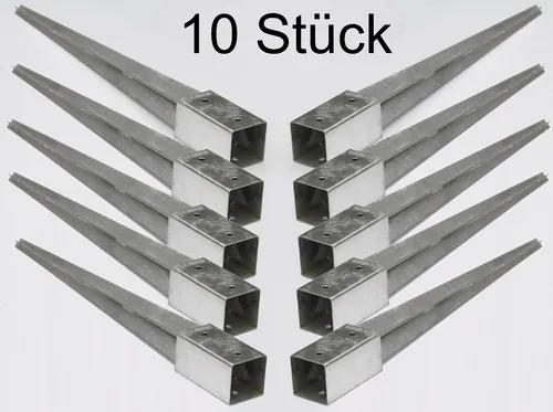 mm Pfosten-träger Einschlag-hülse Bodenhülse für Holz-pfosten Zaun 750mm 10 x 70