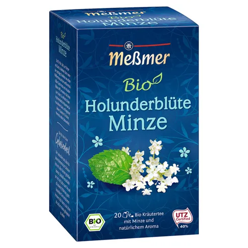 Meßmer Bio Holunderblüte Minze Kräutertee mit natürlichem Aroma 40g