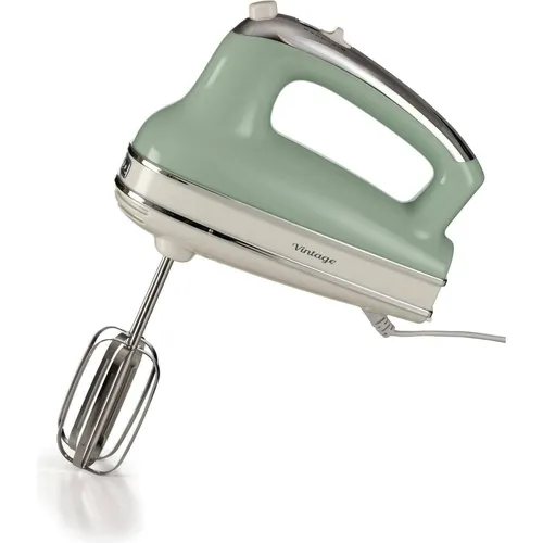 Ariete Vintage Multifunktions-Handmixer 1548 - Knet- & Rührmaschinen mit 450W Leistung, 5 Geschwindigkeiten und Turbo-Funktion für perfekte Teige und Sahne – im eleganten Retro-Design.