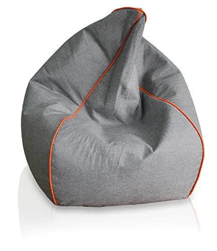 KINZLER Sitzsack, Leinenoptik mit Neon-Piping, Terra in braun von Kinzler
