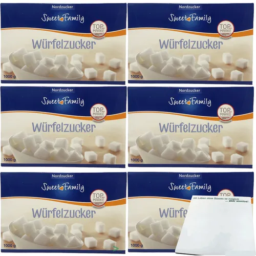 Nordzucker Sweet Family Würfelzucker 6er Pack 6x1kg + usy Block