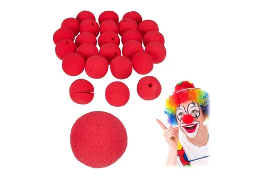 relaxdays Clown-Kostüm 50 x Clownsnase rot