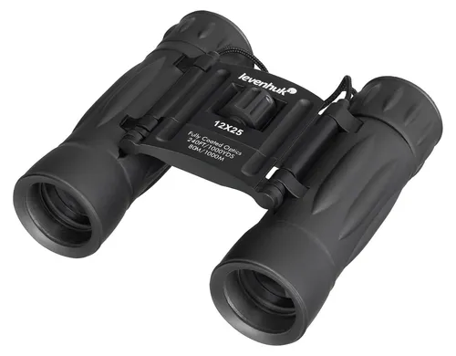 Levenhuk Atom 12x25 Fernglas - Kompaktes 12x25 Binokulares Fernglas mit hochwertiger BK-7 Optik für klare Bilder. Ideal für Touristen und Abenteurer, passt leicht in jede Tasche.