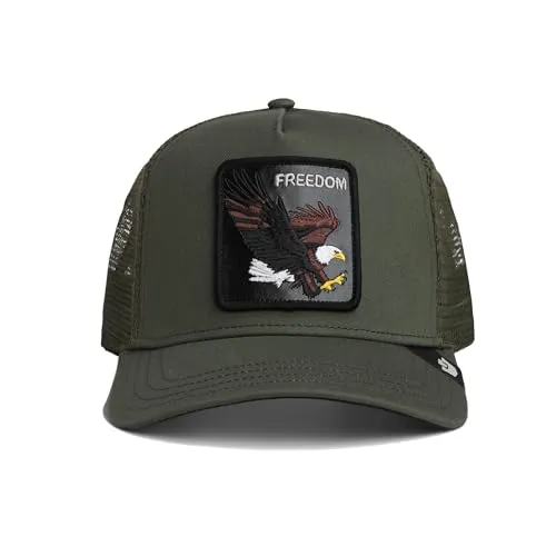 Goorin Bros. Freedom Eagle Trucker Cap – Atmungsaktive Mesh-Kappe mit Adler-Motiv - Stylische Trucker Cap aus Baumwolle und Polyester, ideal für Freizeitaktivitäten. Mit verstellbarem Verschluss und UV-Schutz für optimalen Tragekomfort beim Outdoor-Spaß.