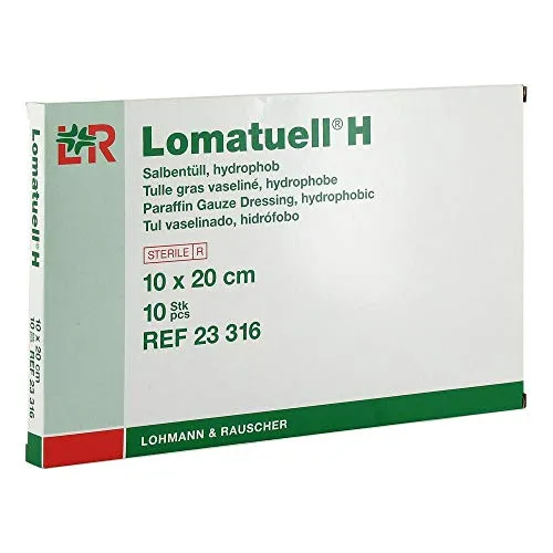 LOMATUELL H Salbentüll 10x20 cm steril 10 St