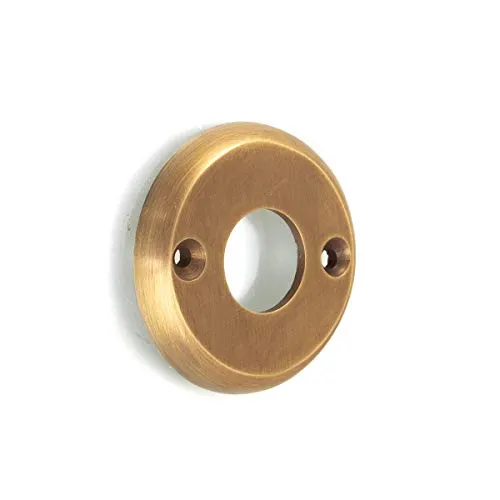 Antikas - Rosette schlicht und schön in Messing patiniert, Klinken-Rosette rund