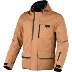 Macna Mondo 2.0 wasserdichte Motorrad Textiljacke, braun, 2XL - Wasserdichte Motorrad Textiljacke für Stadt- und Tourenfahrer, mit herausnehmbarem Thermofutter und praktischer Kartentasche am Unterarm. Ideal für wechselhafte Wetterbedingungen.