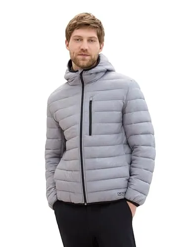 TOM TAILOR Denim Herren 1041340 Lightweight Steppjacke mit Kapuze, 10716-Strut Grey, S