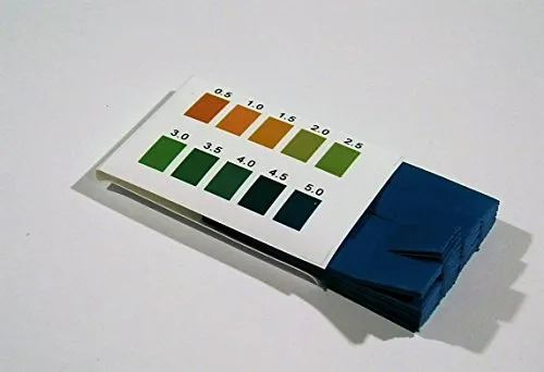 pH-Straifen Lackmus-Test 0.5-5.0 (100St) für Saft, Wein, Bier, Milch, Urin, Speichel, Wasser, Pools, Aquarien, Kombucha - Made in Europe