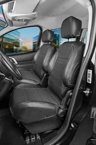 Walser Premium Transporter Sitzbezüge für Ford Transit Custom 2012-Heute - Maßgeschneiderte Sitzbezüge aus robustem Polyester, bieten perfekten Schutz für Ihre Originalsitze und sind TÜV Rheinland geprüft für Sicherheit bei Seitenairbags.