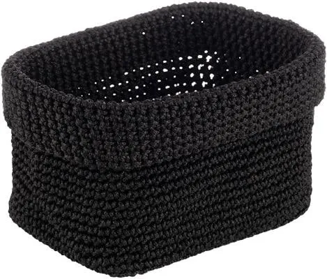 APS Häckelkorb aus Kunstfaser, 20x13,5cm, schwarz