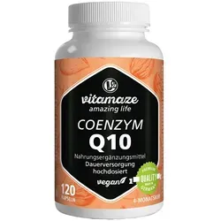 Vitamaze COENZYM Q10 200 mg vegan - Hochdosiertes Antioxidans für mehr Energie, 100% natürlich und vegan