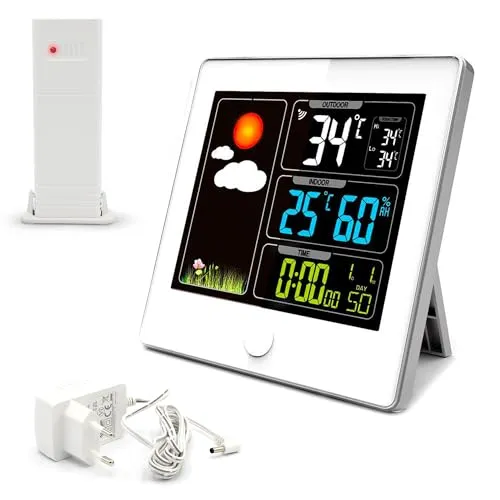 Wetterstation Color My Day LCD-Display mit Außensensor