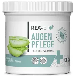 REAVET Augenpflege Pads 100 Stk. - Tiergesundheit – Sanfte Reinigung für Hunde & Katzen mit pflegender Aloe Vera, ideal für die tägliche Anwendung und sensible Tiere.