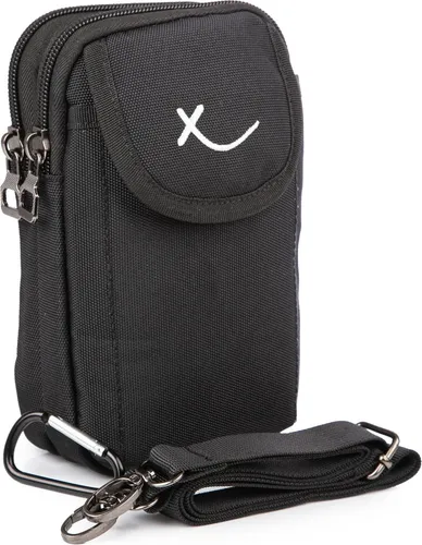 Bag Street Kleine Herren Gürtel und Schultertasche Schwarz