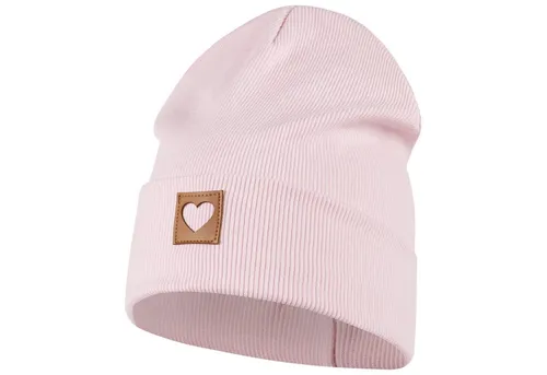 Smarilla Jerseymütze Mädchen Mütze Beanie Übergangsmütze gerippt Breiter Bund