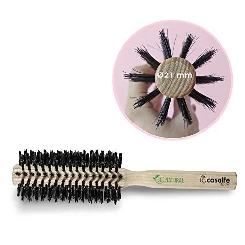 Holzbürste, rund, glättend, Wildschweinborste, M, Anti-Frizz, 1 Stück