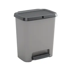 Curver Mülleimer KIS Compatta Tret-Mülleimer 25L – Grau/Schwarz - Haushaltszubehör: Hygienischer Tret-Mülleimer mit 25L Fassungsvermögen, modernem Design und berührungsloser Öffnung für komfortable Abfallentsorgung.