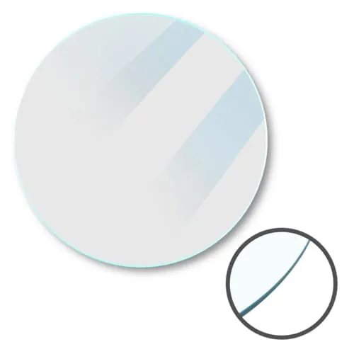 Euro Tische Rundglasplatte 30cm - Flache Platten aus 6mm ESG Sicherheitsglas, hitzebeständig bis 300 Grad und vielseitig einsetzbar als Tischplatte oder Bodenplatte.