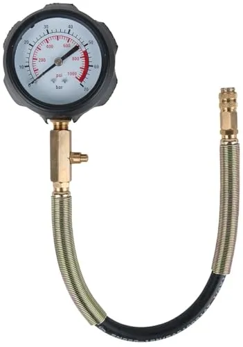 KS Tools Manometer mit Schlauch 150.1680 - Sonstige Handwerkzeuge - Analoges Manometer mit einer Skala von 0,0-70,0 bar und einer praktischen Schlauchlänge von 355 mm für präzise Messungen.