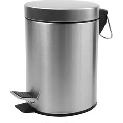 HomeLine 5 L Tretmülleimer Tret-Abfalleimer Mülleimer 613-400542 silber