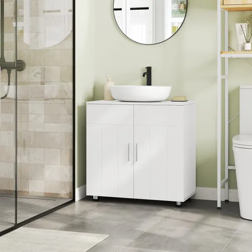 EUGAD Waschbeckenunterschrank Weiß 60x60x30 cm