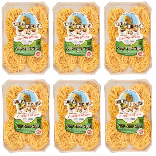 6x Luciana Mosconi Pasta Casarecce all'Uovo,Eiernudeln,Packung mit 250g