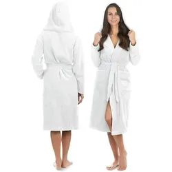 Liebenstein Sauna Bademantel Damen L weiß - Bademantel aus 100% samtweicher Baumwolle, extrem voluminös und flauschig für ein angenehmes Hautgefühl – ideal für Sauna und Wellness.
