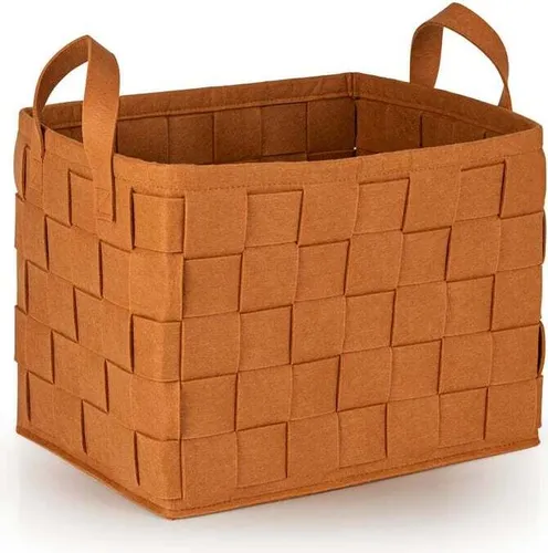 N8WERK Aufbewahrungskorb Filz 40cm rostbraun mit Henkel