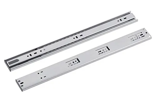 Metafranc Kugelpräzisionsvollauszug - 500 mm Länge - 35 kg Tragkraft - Soft-Close Dämpfung - Leichtes Laufverhalten - Seitenwandführung / Rollenauszug / Schubladenauszug / Schubladenschienen / 380959