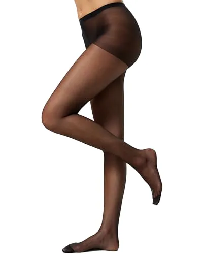 Produktbild Nur Die Seidenfein 15 DEN Große Größen Fein-Strumpfhose seidig glänzende Optik Komfortbund Nylon Damen, schwarz, XL