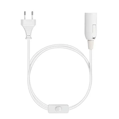 kwmobile E14 Lampenfassung mit Schalter - E 14 Fassung Weiß mit 3,5m Netzkabel Schalter - Lampenaufhängung Pendelleuchte Hängeleuchte Lampe