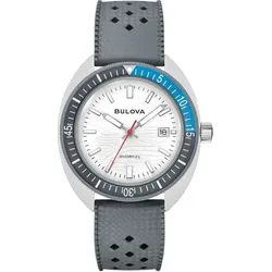 Bulova Quarzuhr Snorkel Grau Weiß - Herrenuhren mit Quarz-Antrieb, wasserdicht bis 10 bar und eleganter Keramik-Gehäuse. Ideal für Freizeit und Sport.