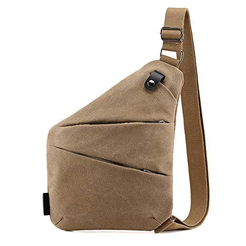 Ovecat Umhängetasche, Schultertasche, Brusttasche, Anti-Diebstahl, für Damen und Herren (Khaki)