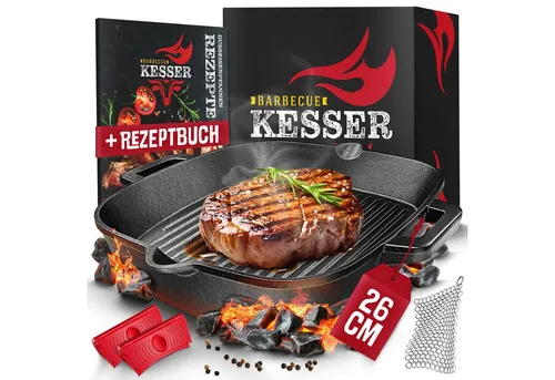 KESSER® Gusseisen Grillpfanne Induktion 26 cm von Kesser