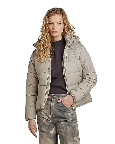 G-STAR RAW Damen Meefic wmn - Stylische Funktionsjacke in Grau - Funktionsjacke mit dreiteiliger Kapuze, abnehmbar und verstellbar. Ideal für Outdoor-Aktivitäten, bietet sie Komfort und Schutz bei jedem Wetter.