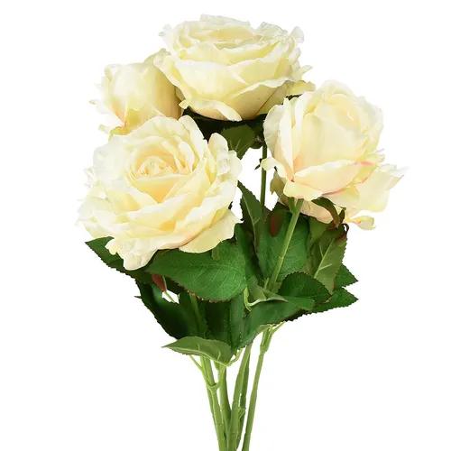 Künstlicher Rosenstrauß Creme Gelb 54cm – Elegante Dekoration für Ihr Zuhause - Verleihen Sie Ihrem Zuhause mit unserem künstlichen Rosenstrauß in Creme-Gelb einen Hauch von Eleganz. Ideal für Tischschmuck oder in Vasen, langlebig und pflegeleicht. Ein echter Hingucker für jeden Raum!