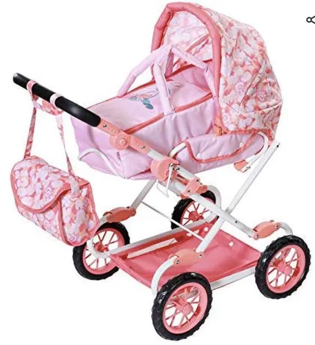 Baby Annabell Deluxe Kinderwagen - Leicht & Mitwachs-Funktion für 43cm Puppen - Puppenwagen für Kinder ab 3 Jahren, fördert Empathie und soziale Fähigkeiten. Mit herausnehmbarer Schale und Platz für Puppenutensilien - ideal für kreatives Spiel.