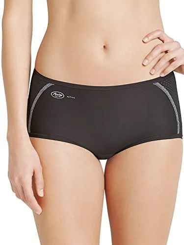 Anita Active Sporty Brief Panty Schwarz 36 Damen - Funktionsunterwäsche für aktives Training, bietet ultimativen Komfort und optimale Atmungsaktivität dank hautfreundlicher Materialien und funktioneller Netzeinsätze.
