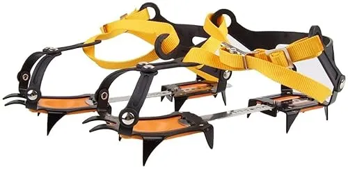 Namvo Ice Spikes, 10 Zähne mit Ski geschweißt Kette Edelstahl Steigeisen, Universal Overlay elastische Schneeschuh Spikes, geeignet für Outdoor-Ski, EIS Wandern, Bergsteigen, in der Länge verstellbar