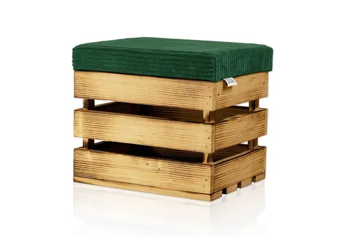 Lycce Polsterhocker Sitzhocker mit Stauraum - Polsterhocker aus geflammtem Holz mit gepolstertem Cordstoff-Deckel, ideal für zusätzlichen Stauraum und komfortables Sitzen in jedem Raum.