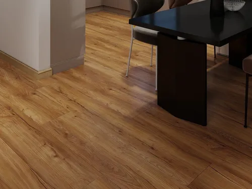 BASICfloor Vinylboden Premium Klickvinyl Eiche Whiskey - Hochwertiger BASICfloor Vinylboden in Eiche Whiskey, 7 mm stark, mit integrierter Dämmung. Ideal für jeden Raum, einfach zu verlegen und besonders langlebig. Genießen Sie den authentischen Holzlook und die robuste Qualität.