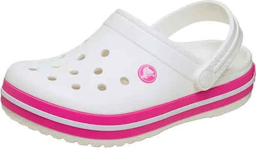 Crocs Unisex Kinder Crocband Clog T Clog, White/Pink Crush, 23/24 EU - Bequeme und leichte Clogs für Kinder mit drehbarem Fersenriemen für optimalen Halt und Flexibilität.